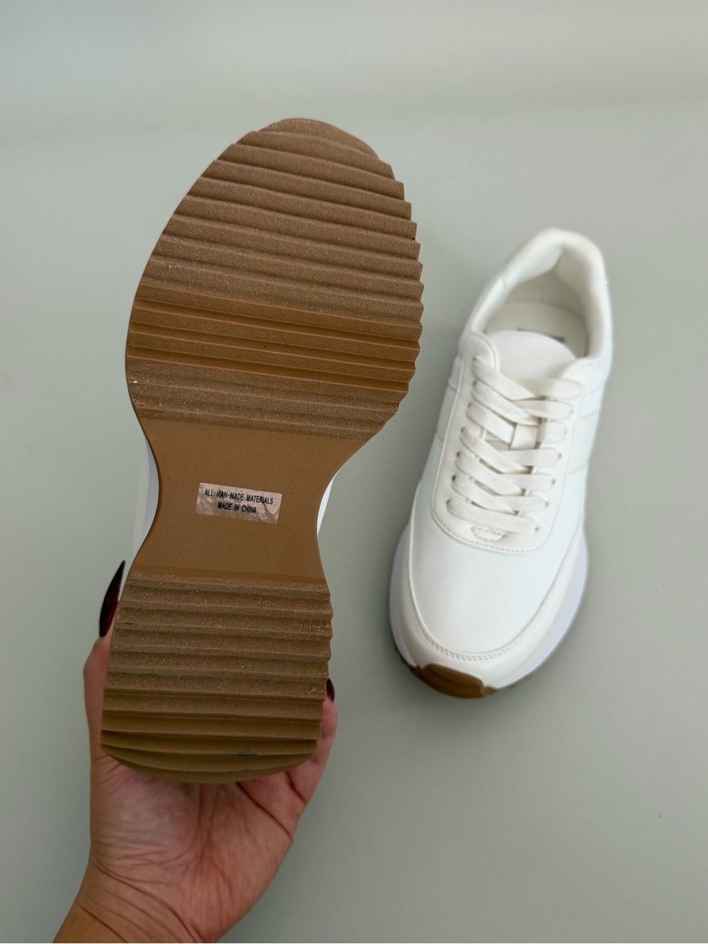 DV DOLCE VITA Breela White Platform Gum Sole Sneakers - Picture 7 of 9
